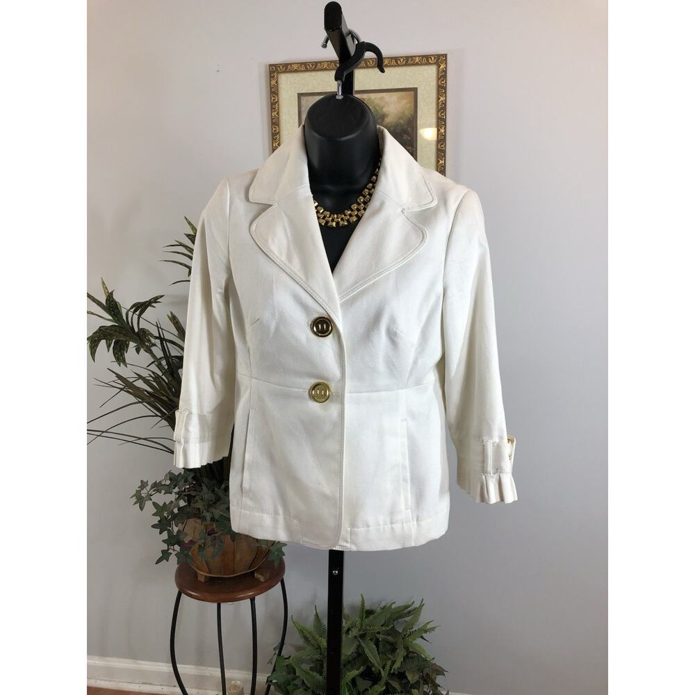 Ann Taylor Loft Women Jacket Open 2P Buttons Front Office Siren Clueless Preppy